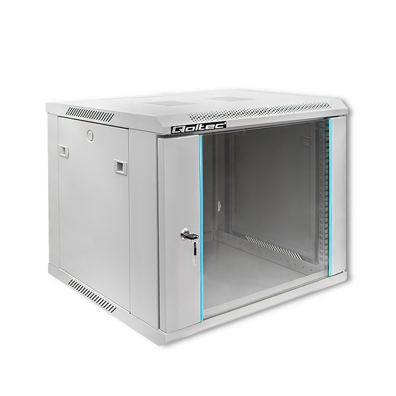 Qoltec Szafa RACK 19" | 9U | 600 x 500 x 600 | Szara | Wisząca