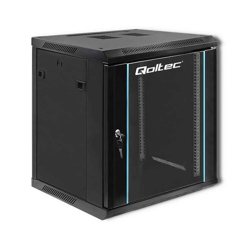Qoltec Szafa RACK 19" | 12U | 600 x 635 x 600 | Czarna | Wisząca