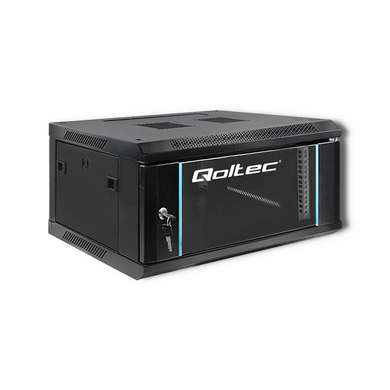 Qoltec Szafa RACK 19" | 4U | 600 x 280 x 450 | Czarna | Wisząca
