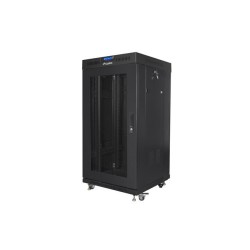 SZAFA INSTALACYJNA RACK STOJĄCA 19" 22U 600X600 CZARNA DRZWI PERFOROWANE LCD LANBERG (FLAT PACK) V2
