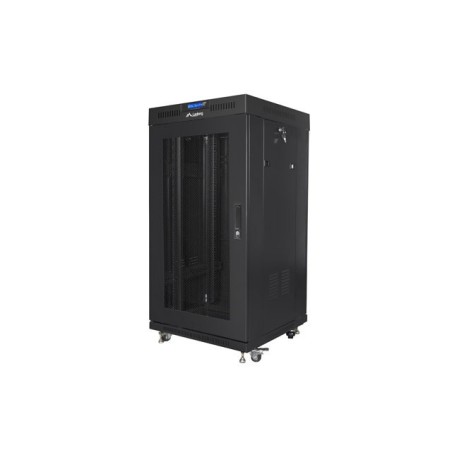 SZAFA INSTALACYJNA RACK STOJĄCA 19" 22U 600X600 CZARNA DRZWI PERFOROWANE LCD LANBERG (FLAT PACK) V2