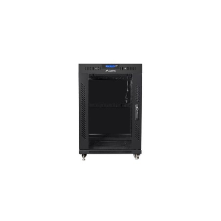 LANBERG SZAFA STOJĄCA RACK 19" 15U 600X600 DRZWI SZKLANE LCD CZARNA FF01-6615-12BL (FLAT PACK)