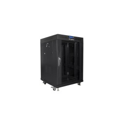 LANBERG SZAFA STOJĄCA RACK 19" 15U 600X600 DRZWI SZKLANE LCD CZARNA FF01-6615-12BL (FLAT PACK)