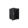 LANBERG SZAFA STOJĄCA RACK 19" 15U 600X600 DRZWI SZKLANE LCD CZARNA FF01-6615-12BL (FLAT PACK)