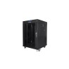 LANBERG SZAFA STOJĄCA RACK 19" 15U 600X600 DRZWI SZKLANE LCD CZARNA FF01-6615-12BL (FLAT PACK)