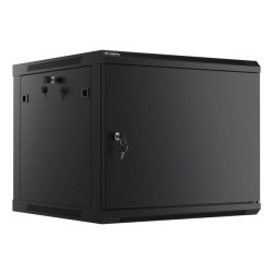 SZAFA INSTALACYJNA RACK WISZĄCA 19" 9U 600X600 CZARNA DRZWI METALOWE LANBERG (FLAT PACK)