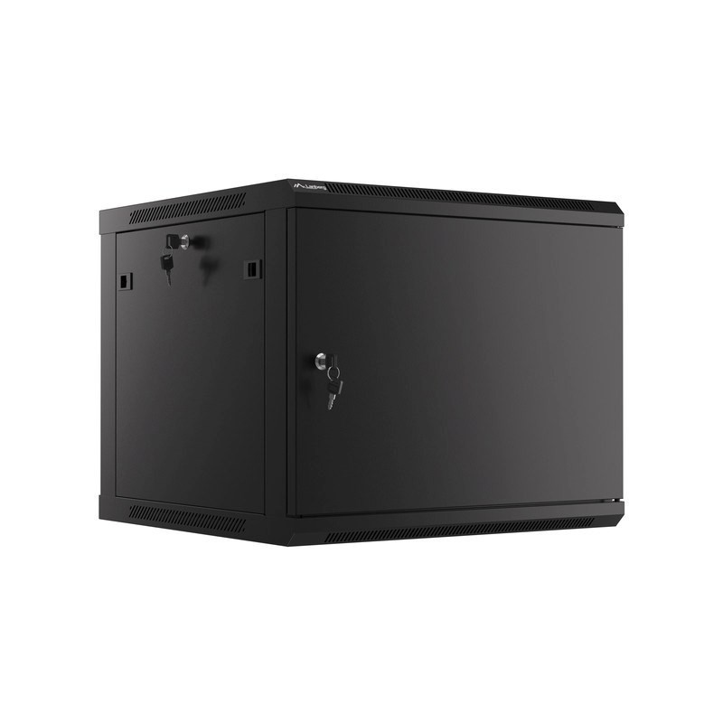 SZAFA INSTALACYJNA RACK WISZĄCA 19" 9U 600X600 CZARNA DRZWI METALOWE LANBERG (FLAT PACK)