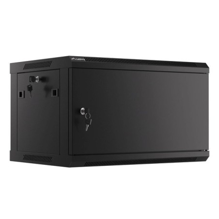 SZAFA INSTALACYJNA RACK WISZĄCA 19" 6U 600X450 CZARNA DRZWI METALOWE LANBERG (FLAT PACK)