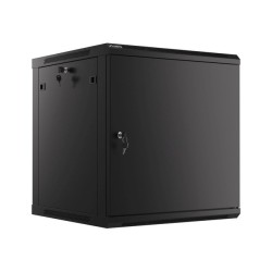SZAFA INSTALACYJNA RACK WISZĄCA 19" 12U 600X600 CZARNA DRZWI METALOWE LANBERG (FLAT PACK)