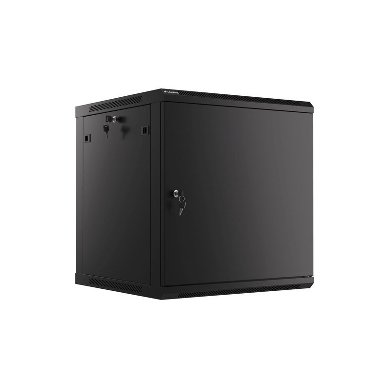 SZAFA INSTALACYJNA RACK WISZĄCA 19" 12U 600X600 CZARNA DRZWI METALOWE LANBERG (FLAT PACK)