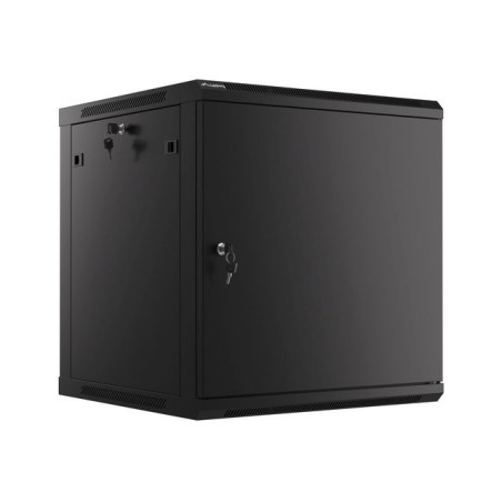 SZAFA INSTALACYJNA RACK WISZĄCA 19" 12U 600X600 CZARNA DRZWI METALOWE LANBERG (FLAT PACK)
