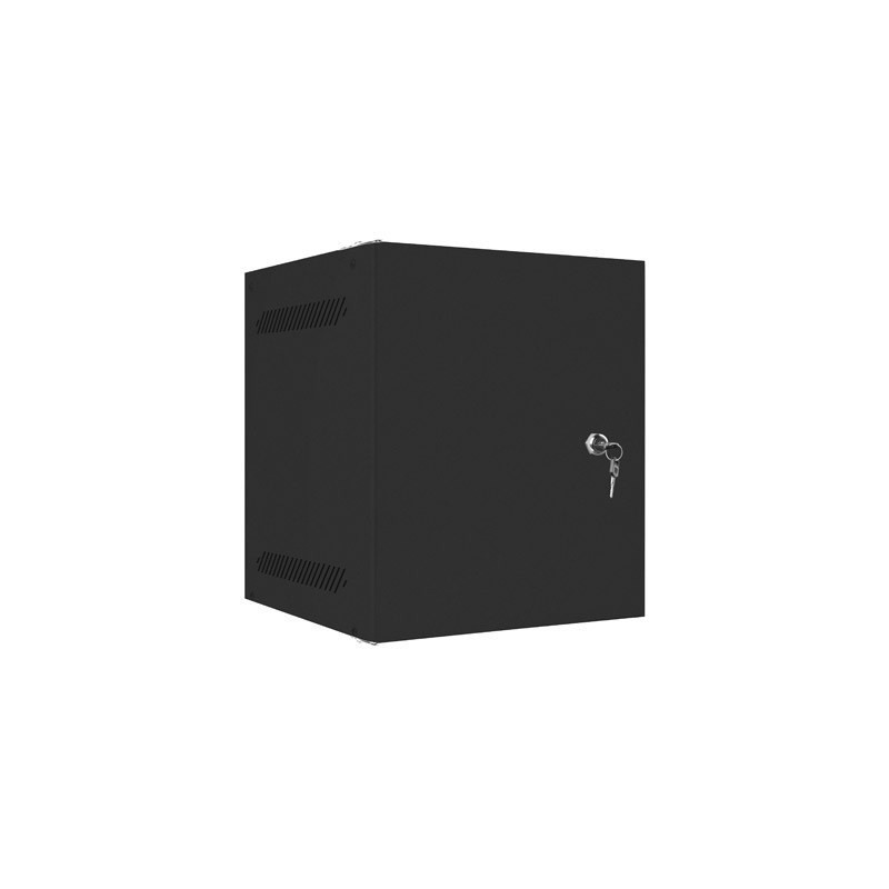 Szafa instalacyjna rack wisząca 10" 6U 280x310 czarna drzwi metalowe LANBERG (flat pack)