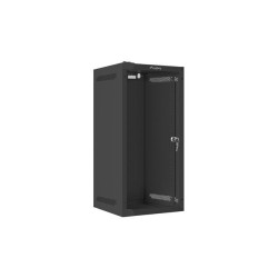 Szafa instalacyjna rack wisząca 10" 12U 280x310 czarna drzwi szklane Lanberg (Flat Pack)