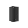 Szafa instalacyjna rack wisząca 10" 12U 280x310 czarna drzwi szklane Lanberg (Flat Pack)