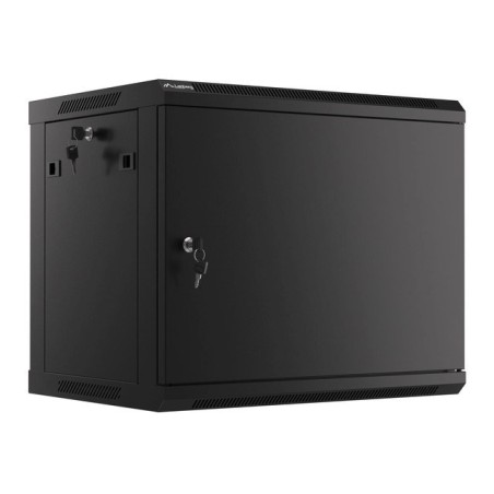 SZAFA INSTALACYJNA RACK WISZĄCA 19" 9U 600X450 CZARNA DRZWI METALOWE LANBERG (FLAT PACK)