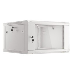 Lanberg :: Rack Cabinet 19? Wall-Mount 6U/600X600 (flat-pack) V2 Grey, Glass door