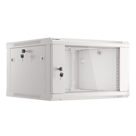 Lanberg :: Rack Cabinet 19? Wall-Mount 6U/600X600 (flat-pack) V2 Grey, Glass door