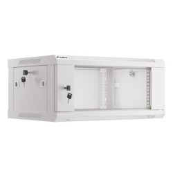 Lanberg :: Rack Cabinet 19? Wall-Mount 4U/600X450 (flat-pack) V2 Grey, Glass door