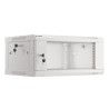 Lanberg :: Rack Cabinet 19? Wall-Mount 4U/600X450 (flat-pack) V2 Grey, Glass door