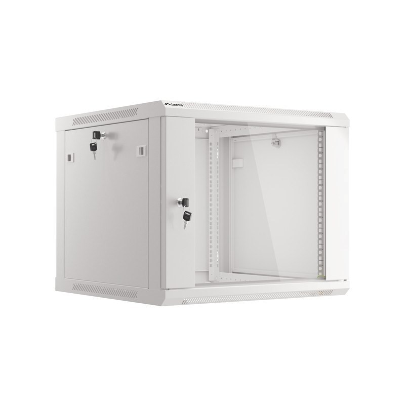 Lanberg :: Rack Cabinet 19? Wall-Mount 9U/600X600 (flat-pack) V2 Grey, Glass door