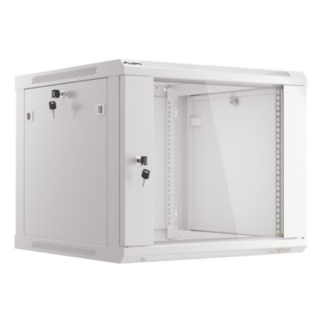 Lanberg :: Rack Cabinet 19? Wall-Mount 9U/600X600 (flat-pack) V2 Grey, Glass door