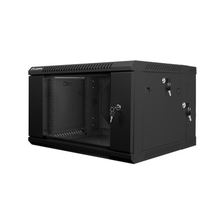 SZAFA INSTALACYJNA RACK WISZĄCA DWUSEKCYJNA 19" 6U 600X600 CZARNA LANBERG (FLAT PACK)