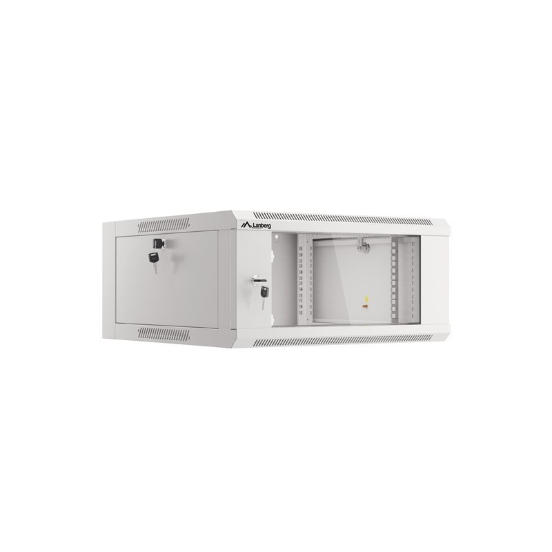 SZAFA INSTALACYJNA RACK WISZĄCA 19" 4U 600 SZYBKI MONTAŻ SZARA LANBERG (FLAT PACK)