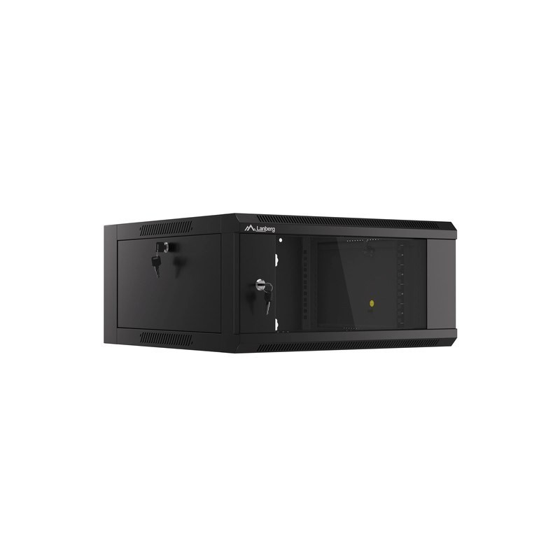 SZAFA INSTALACYJNA RACK WISZĄCA 19" 4U 600 SZYBKI MONTAŻ CZARNA LANBERG (FLAT PACK)