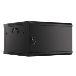 SZAFA INSTALACYJNA RACK WISZĄCA 19" 6U 600X600 CZARNA DRZWI METALOWE LANBERG (FLAT PACK)