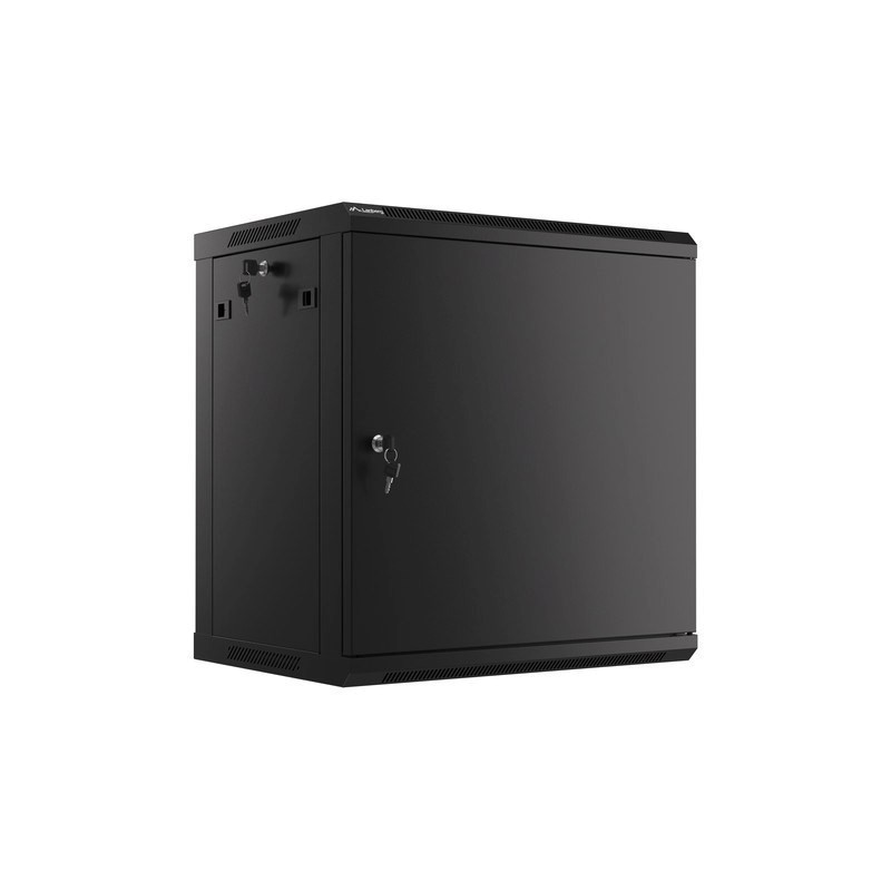 SZAFA INSTALACYJNA RACK WISZĄCA 19" 12U 600X450 CZARNA DRZWI METALOWE LANBERG (FLAT PACK)