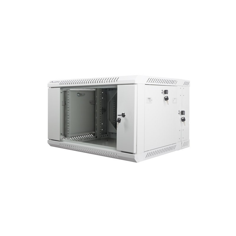 SZAFA INSTALACYJNA RACK WISZĄCA DWUSEKCYJNA 19" 6U 600X600 SZARA LANBERG (FLAT PACK)