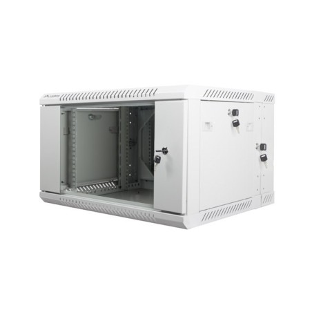 SZAFA INSTALACYJNA RACK WISZĄCA DWUSEKCYJNA 19" 6U 600X600 SZARA LANBERG (FLAT PACK)
