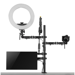Uchwyt na monitor mikrofon kamerę i naświetlacz All-In-One Studio NanoRS, YouTube, 17"-32", max. 9kg, RS164