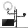 Uchwyt na monitor mikrofon kamerę i naświetlacz All-In-One Studio NanoRS, YouTube, 17"-32", max. 9kg, RS164