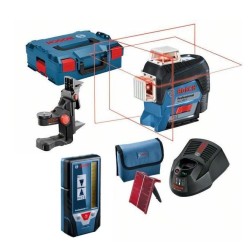 BOSCH.LASER PŁASZCZYZNOWY GLL 3-80 C +UCHWYT BM 1 +ODBIORNIK LR 7 1x2,0Ah LB