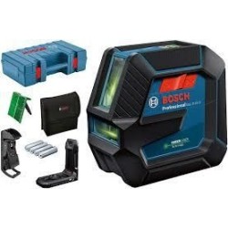 BOSCH.LASER KRZYŻOWY GLL 2-15 G ZIELONY +UCHWYT LB 10 +ZACISK DK 10 WALIZKA