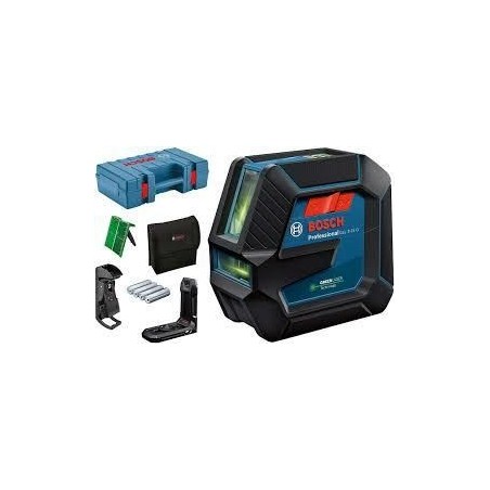 BOSCH.LASER KRZYŻOWY GLL 2-15 G ZIELONY +UCHWYT LB 10 +ZACISK DK 10 WALIZKA