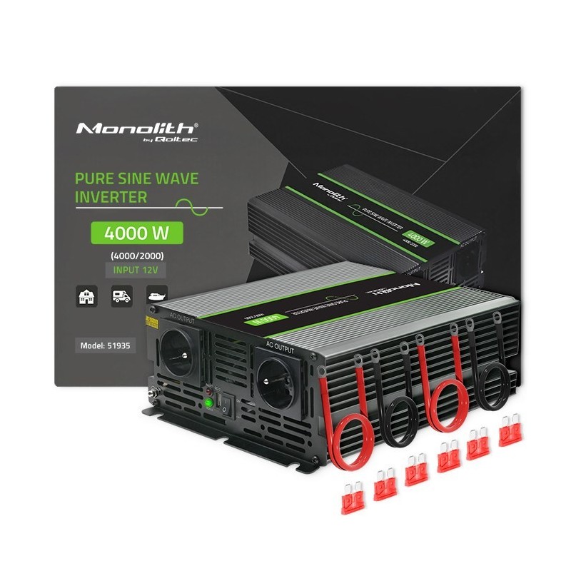 Qoltec Monolith adapter zasilający/ inwentor Automatyczna 4000 W Czarny Qoltec Monolith adapter zasilający/ inwentor Automatyczna 4000 W Czarny