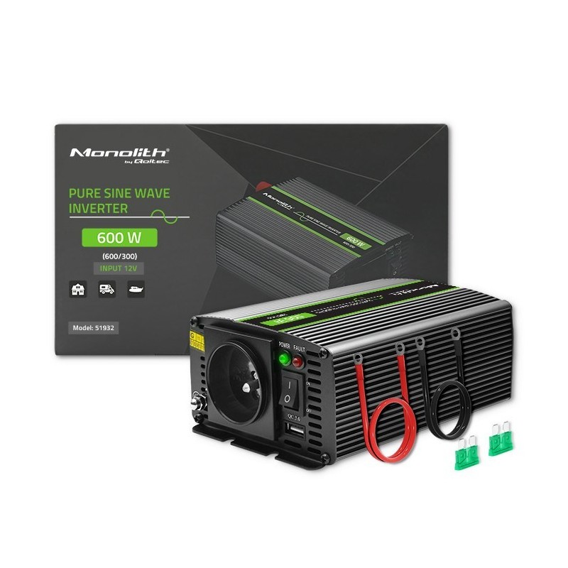 Qoltec Monolith adapter zasilający/ inwentor Automatyczna 600 W Qoltec Monolith adapter zasilający/ inwentor Automatyczna 600 W