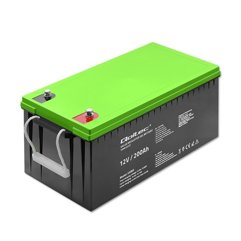 Qoltec Akumulator żelowy | 12V | 200Ah | GEL | 59.5kg