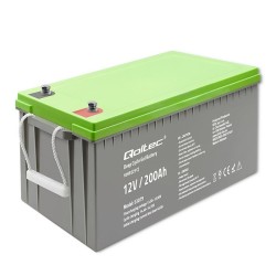 Qoltec Akumulator żelowy Deep Cycle | 12V | 200Ah | 62.5kg