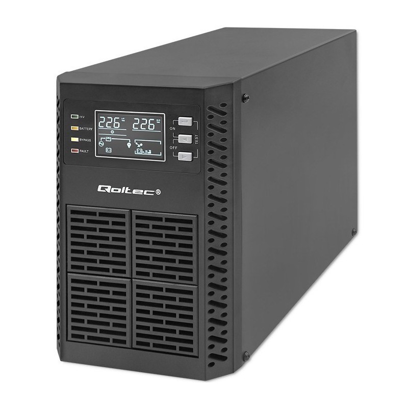 Qoltec Zasilacz awaryjny UPS | 1kVA | 1000W | Power Factor 1.0 | LCD | EPO | USB | On-line