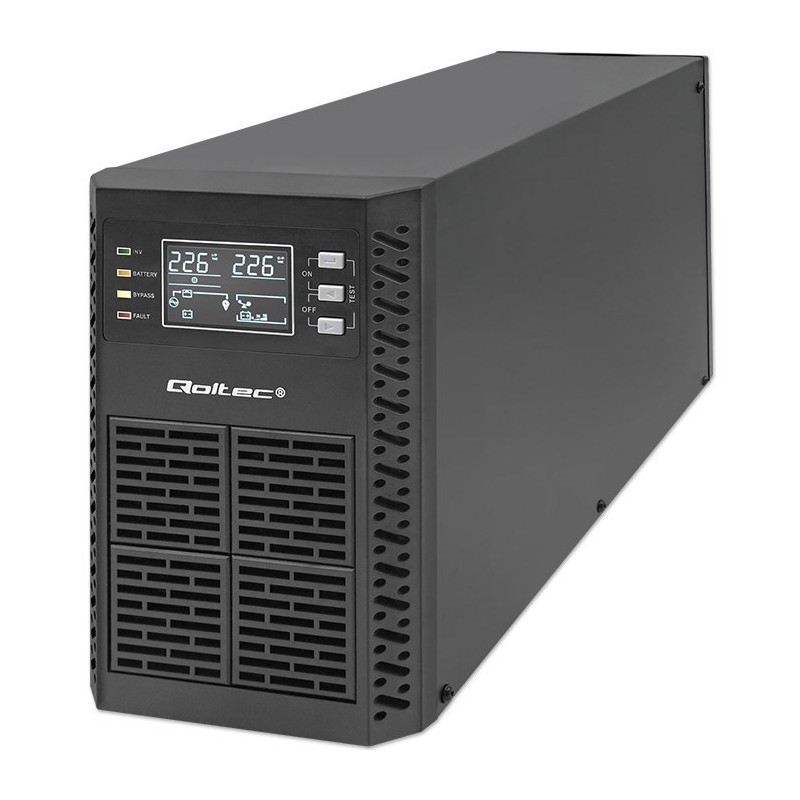 Qoltec Zasilacz awaryjny UPS | 2kVA | 2000W | Power Factor 1.0 | LCD | EPO | USB | On-line