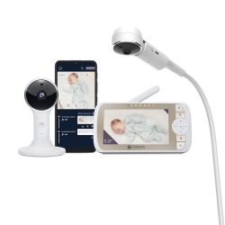 Motorola | Elektroniczna niania wideo Full HD Wi-Fi z uchwytem do łóżeczka | VM65X CONNECT 5.0" | Kolorowy wyświetlacz LCD o