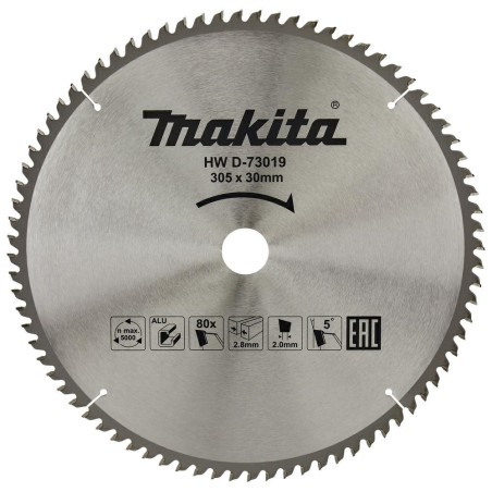 Tarcza tnąca MAKITA D-73019 do aluminium, Standard T.C.T, 305 x 30 mm, 80Z