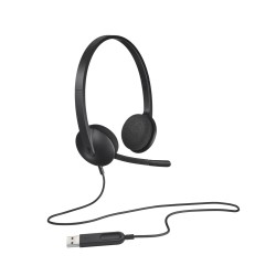 Logitech H340 USB Computer Headset Zestaw słuchawkowy Przewodowa Opaska na głowę Biuro/centrum telefoniczne USB Typu-A Czarny