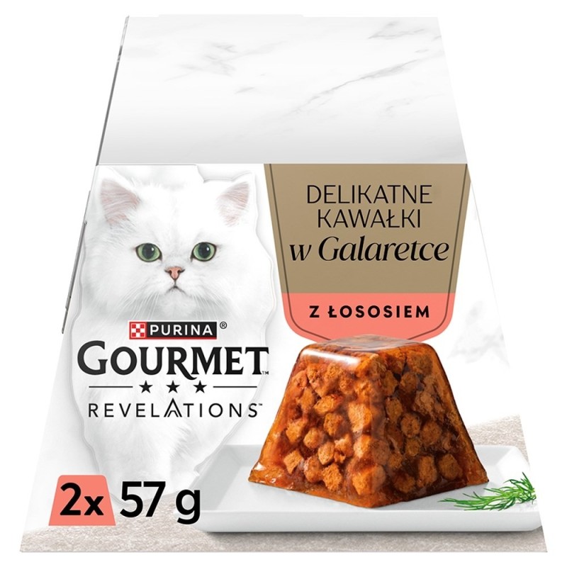 PURINA GOURMET REVELATIONS Łosoś w galaretce 2X57g PURINA GOURMET REVELATIONS Łosoś w galaretce 2X57g