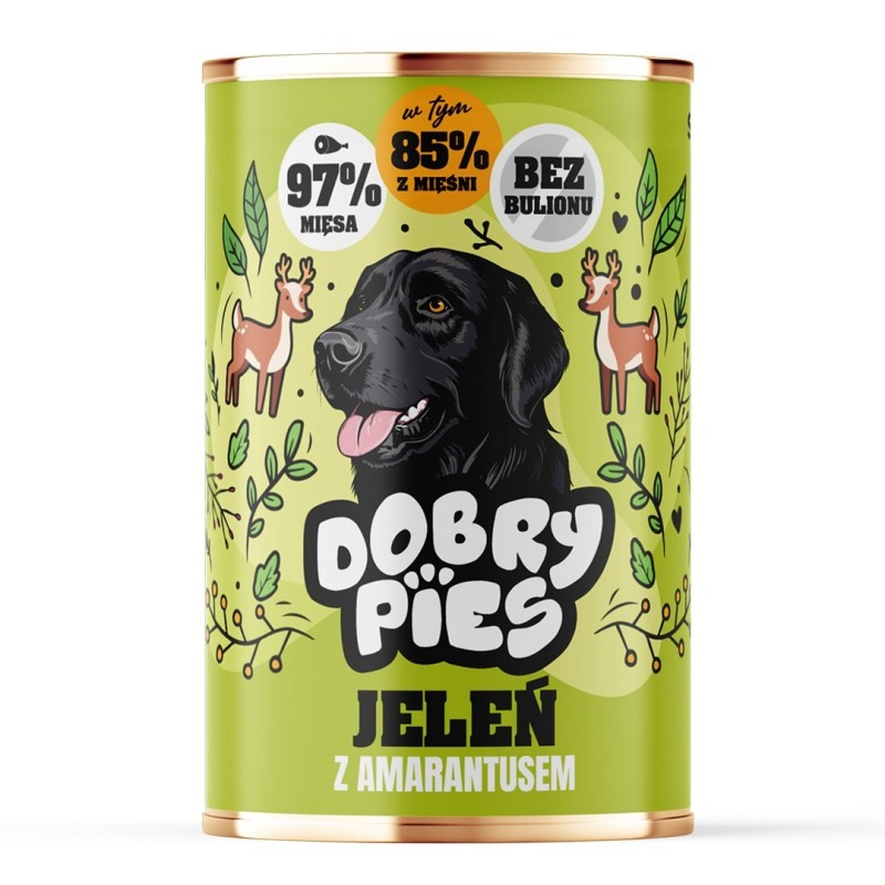 DOBRY PIES Jeleń z amarantusem mokra karma dla psa 400g DOBRY PIES Jeleń z amarantusem mokra karma dla psa 400g