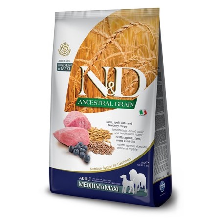FARMINA N&D Ancestral Grain Lamb & Blueberry Adult Medium & Maxi - sucha karma dla psa - 12kg