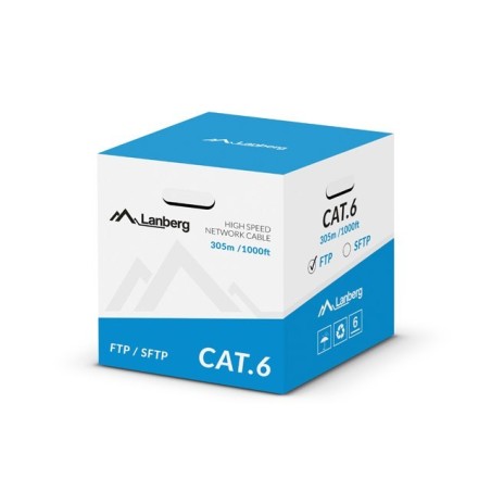 Lanberg LCS6-11CU-0305-S kabel sieciowy Szary 305 m Cat6 SF/UTP (S-FTP)